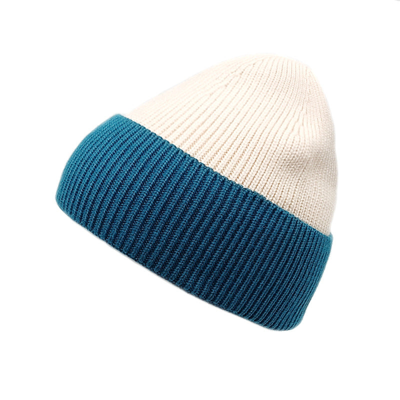 Wholesale 2023 Autumn and Winter New Color Matching Cold and Warm Knitted Acrylic Wool Hat